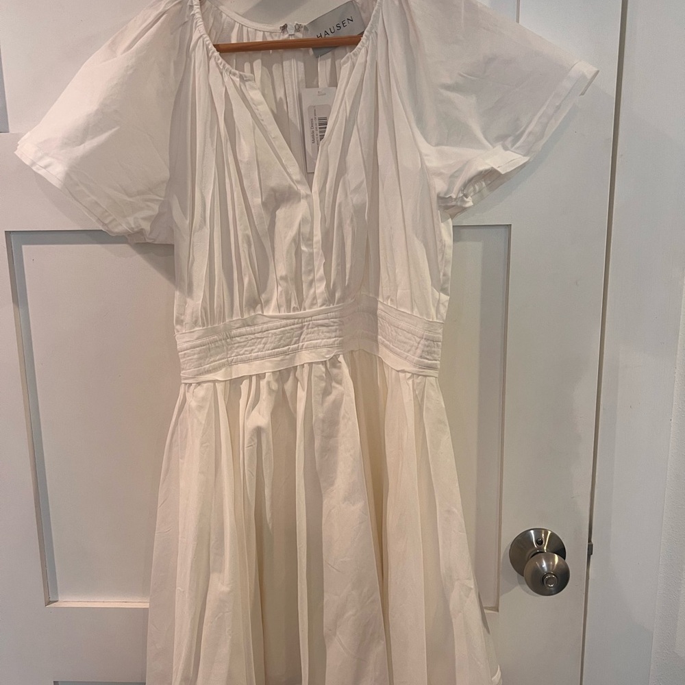 Hausen White Short Sleeve Dress